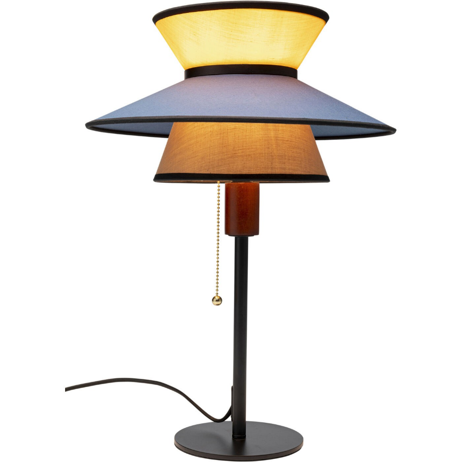 Lampe en coton, acier et hévéa, RIVA