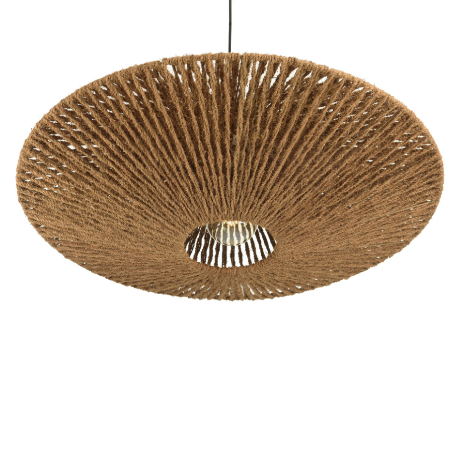 Suspension cymbale 100x100cm en fibre de coco/teck recyclé FOLELLI