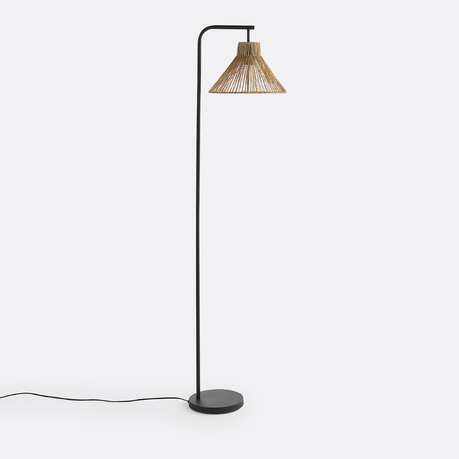 Lampadaire métal fer et chanvre, Yaku