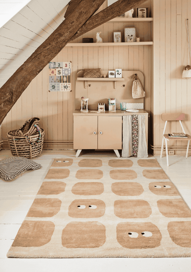 Tapis enfant rectangulaire épais, Coton bio GOTS, BIDULES