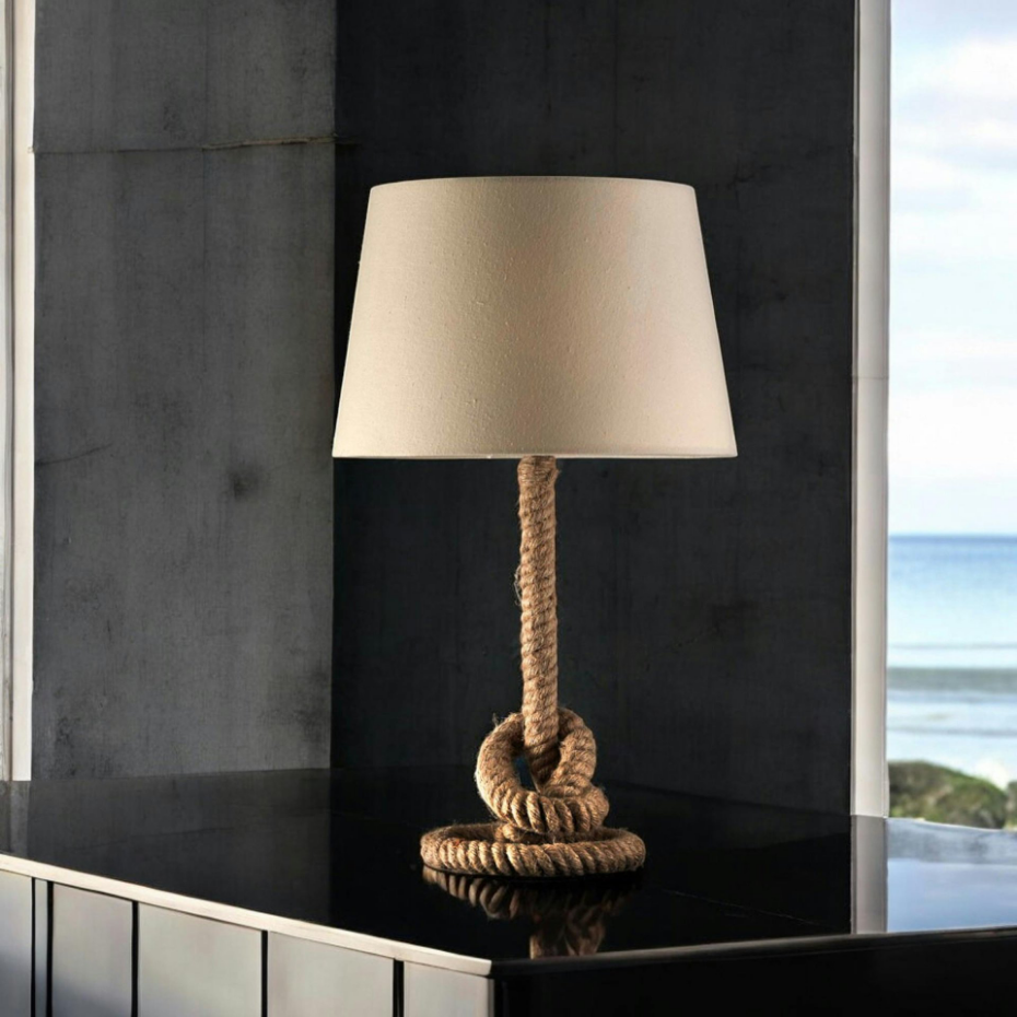 Lampe de salon corde nouée