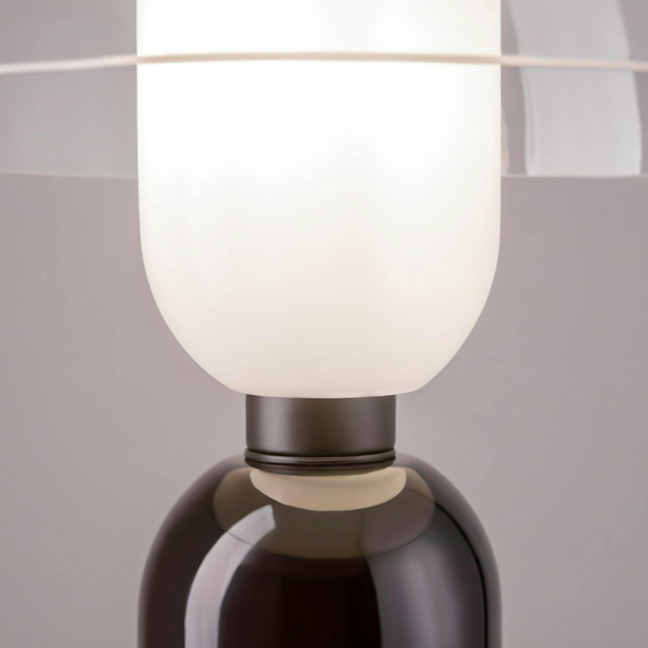 Lampe de salon noire rétro – verre et céramique WINDER