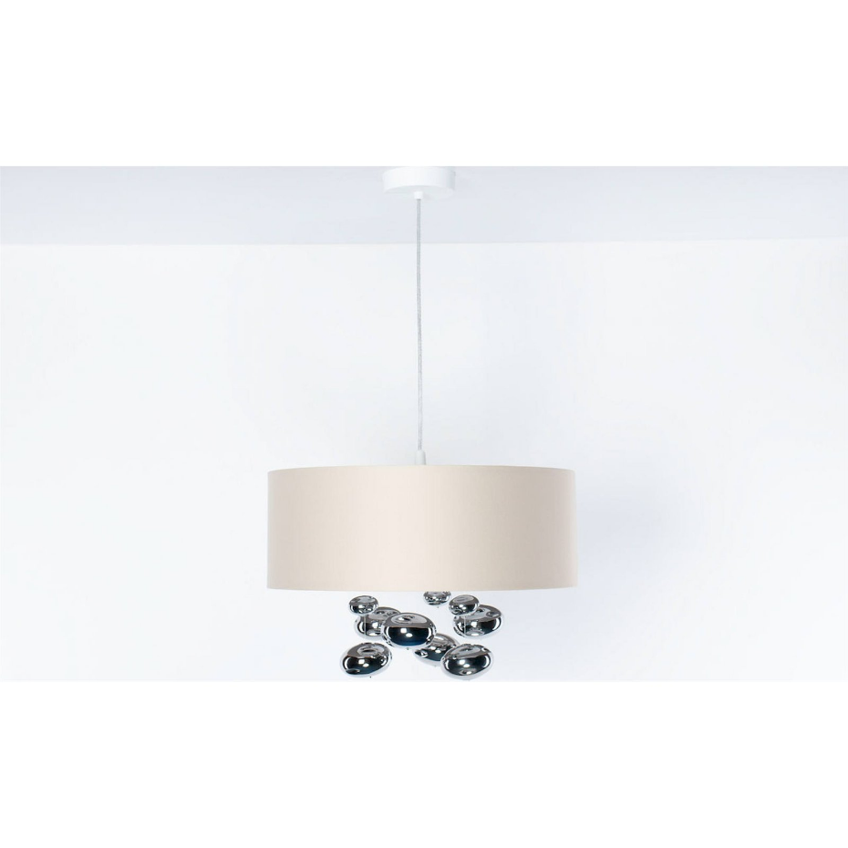 Suspension ronde en tissu avec boules Bubble Light