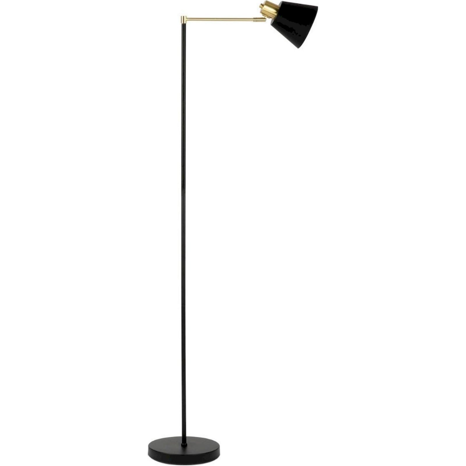 Lampadaire en métal rond style industriel finition dorée mate