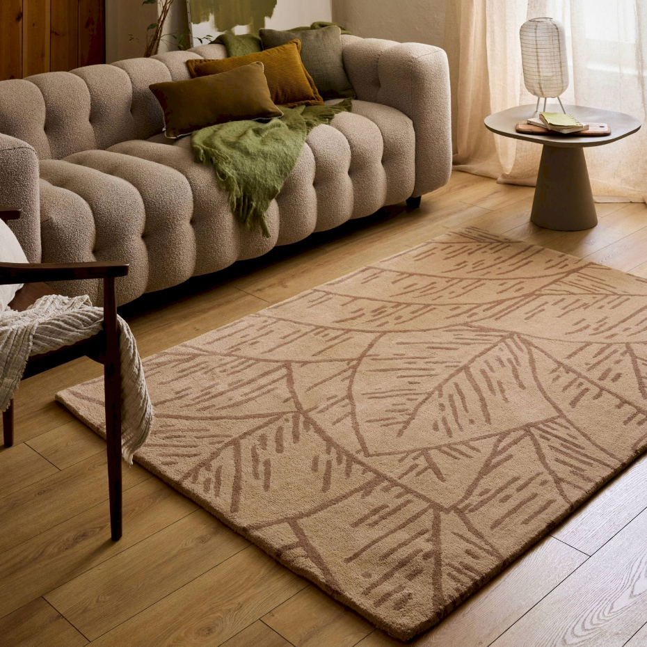 Tapis rectangulaire en laine et coton Cèdre