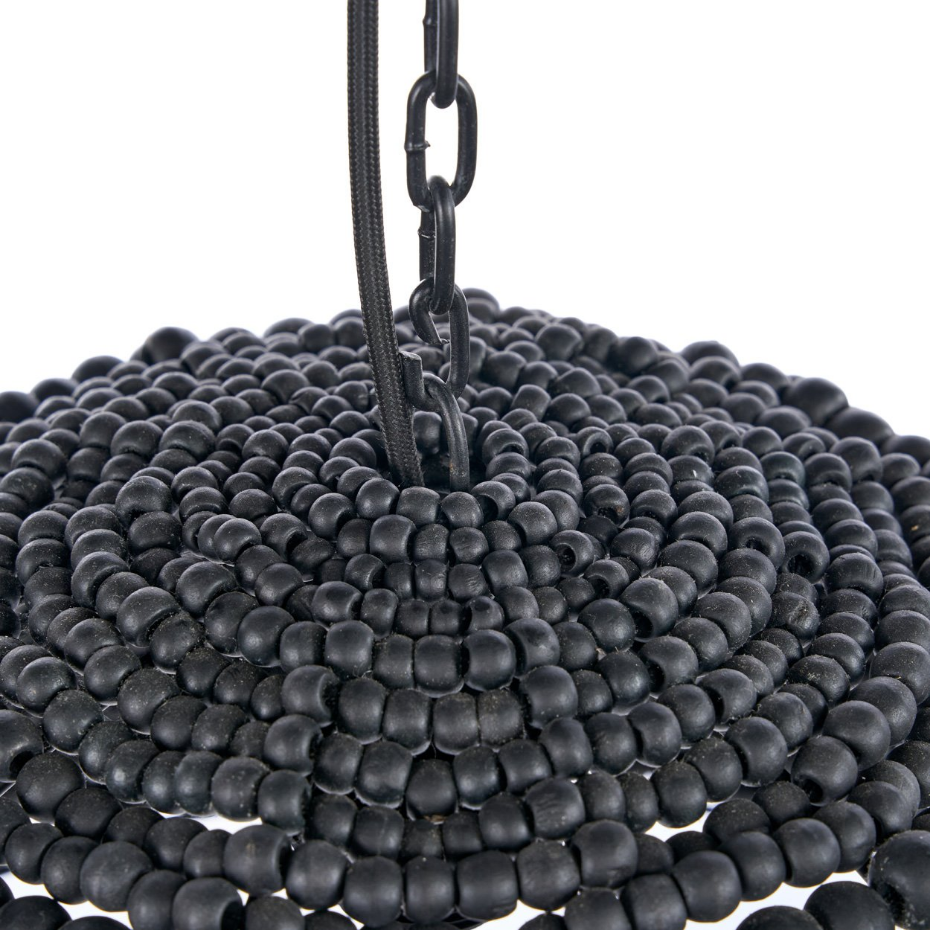 Suspension en bois et fer WOODEN BEAD DOME