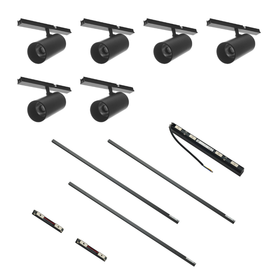 Kit 3 rails + 6 spots LED orientables - LYNE