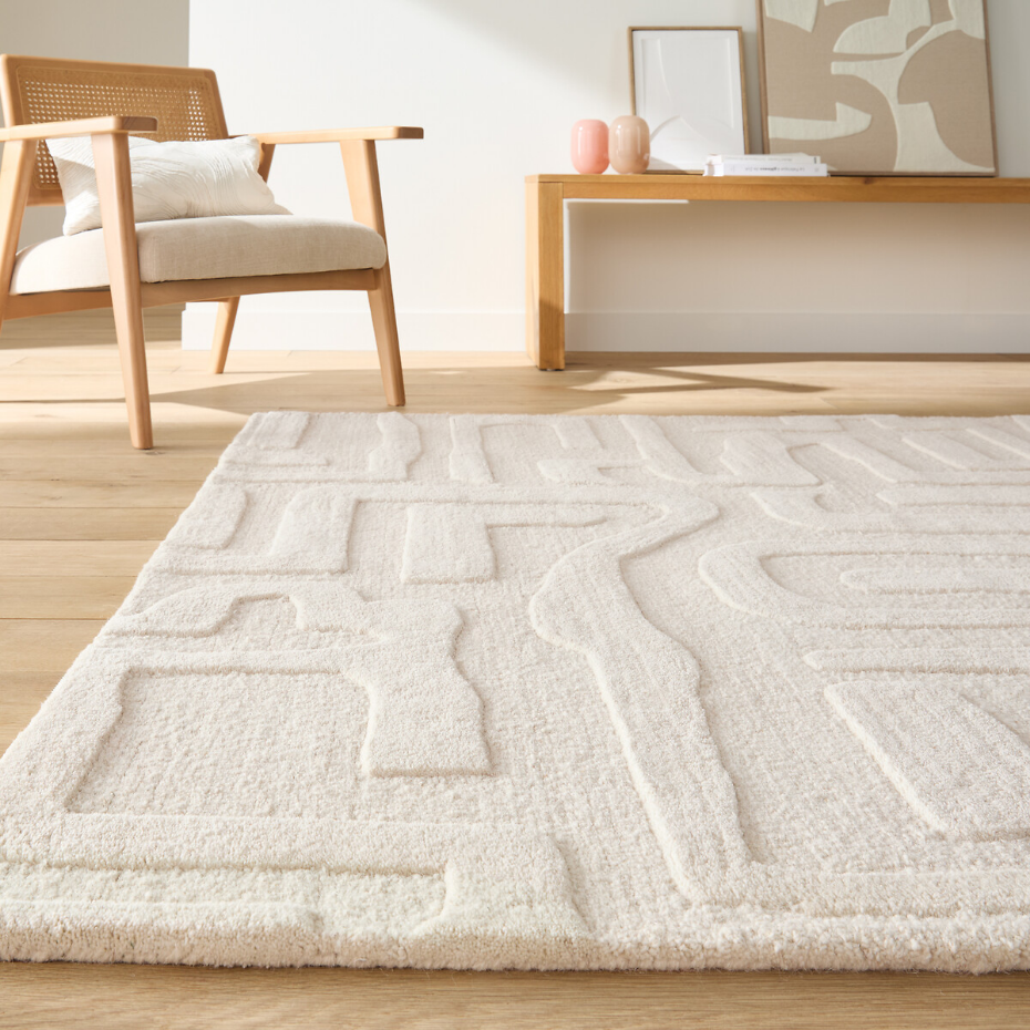 Tapis motifs graphiques 100% laine, Melko