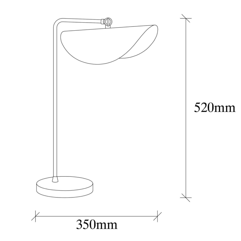 Lampe de table moderne blanche, abat-jour galbé SINOP