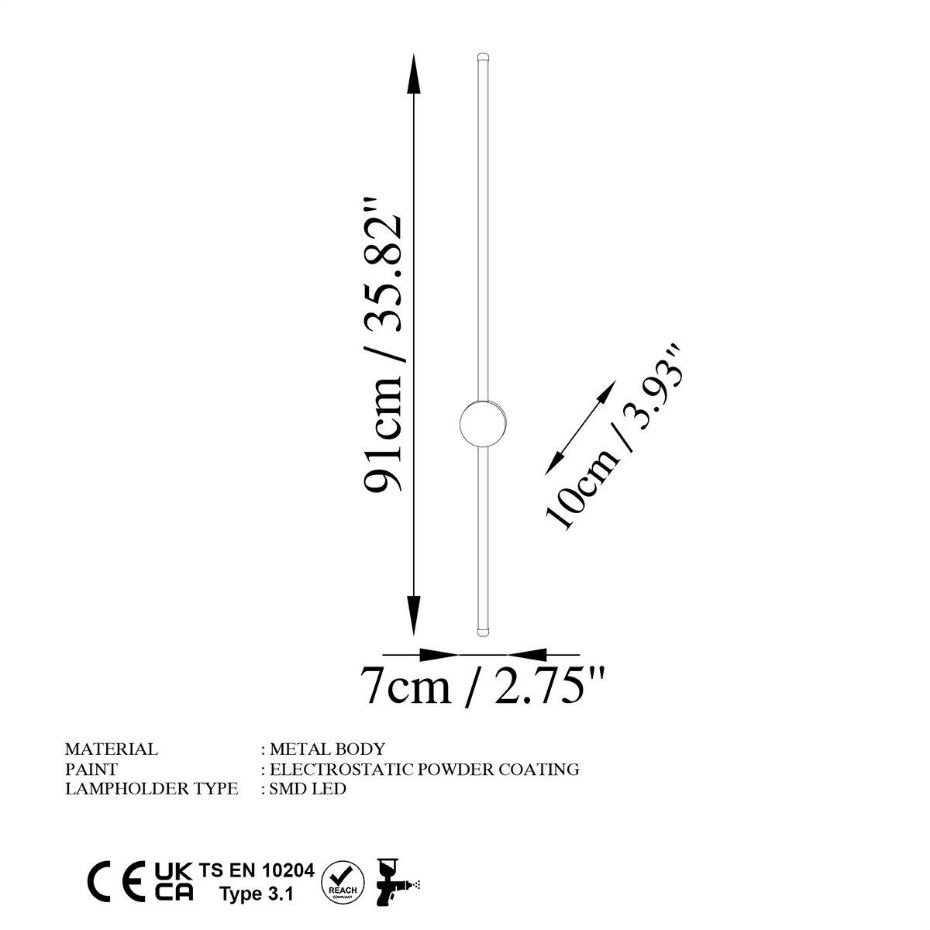Applique murale design en métal doré L91 cm - SWORD