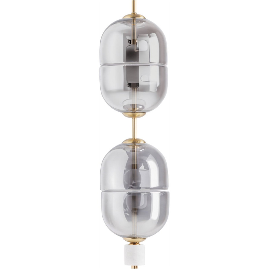 Lustre art déco en cristal fumé
