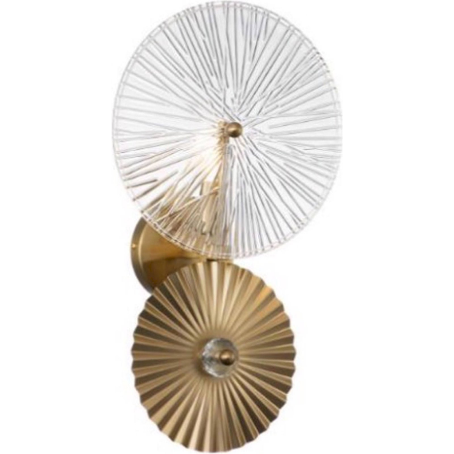 Applique murale ronde en aluminium et verre