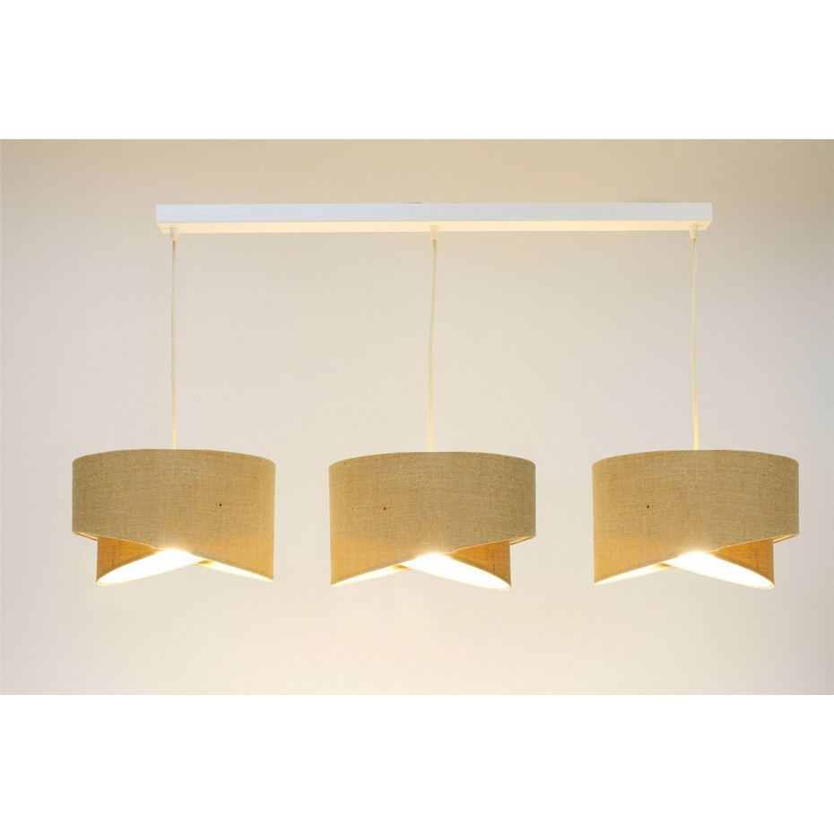 Suspension rectangulaire en jute et lin Boho