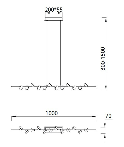Suspension en métal design, ADN