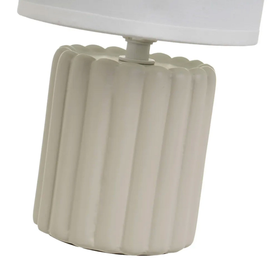 Lampe à poser céramique beige taupe 13x13x24cm