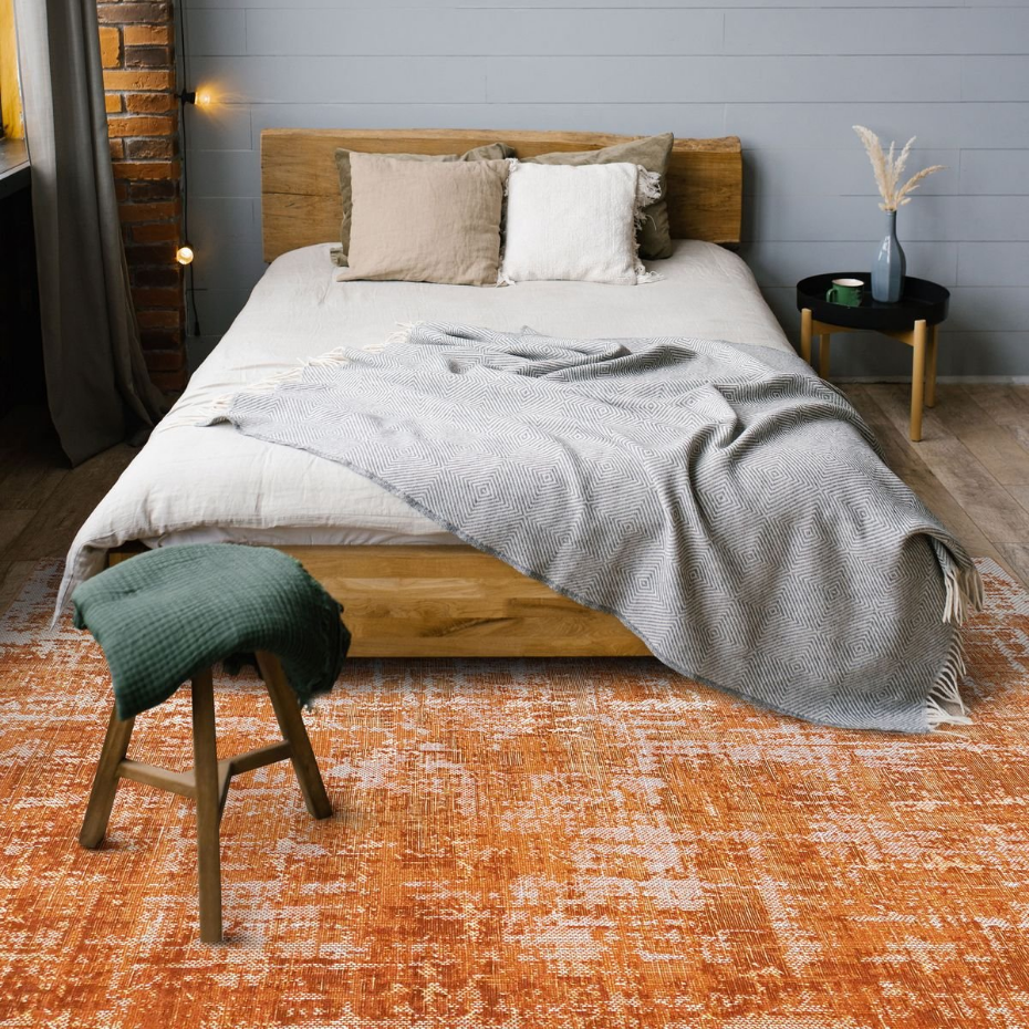 Tapis salon vintage chic effet vieilli STELLE