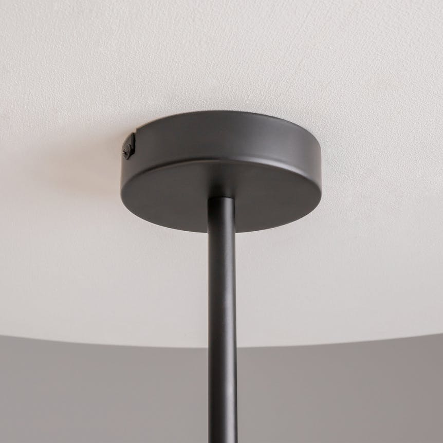 Suspension noire moderne – 4 dômes verre & opalin WINDER