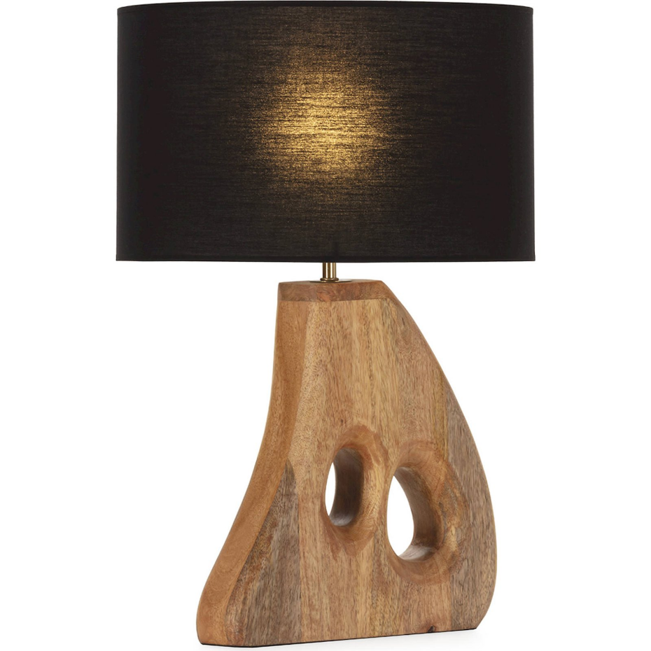 Lampe de table en bois de manguier forme organique