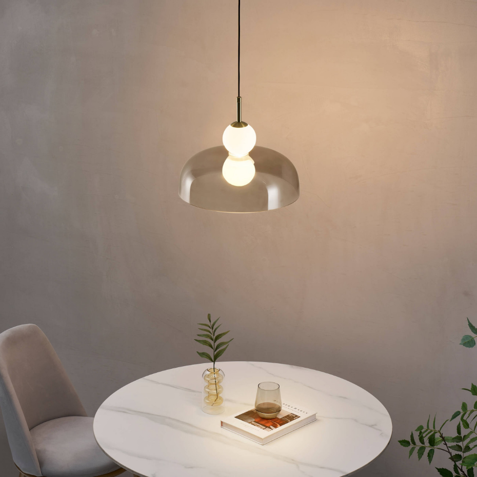 Suspension en verre finition laiton - SANTO