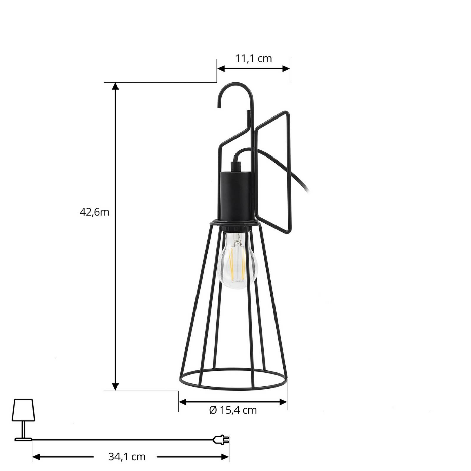 Lampe à poser en métal moderne, Tharion