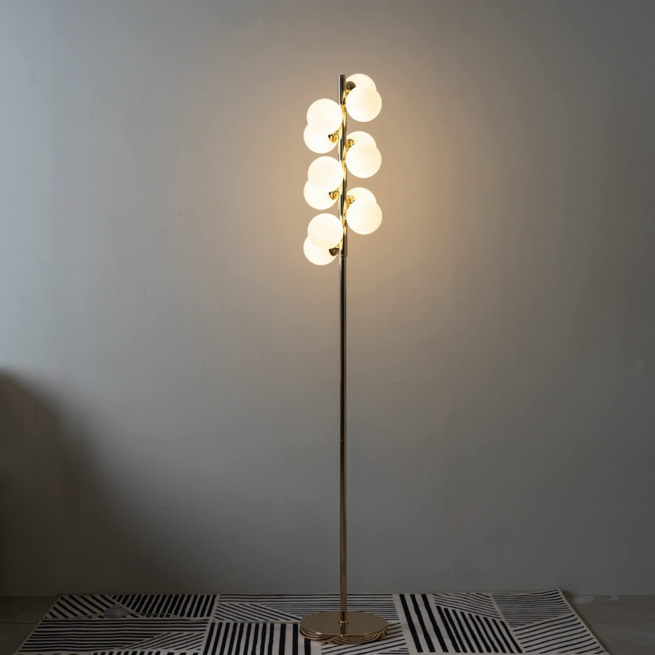 Lampadaire à 12 sphères en verre - AMBROSIA