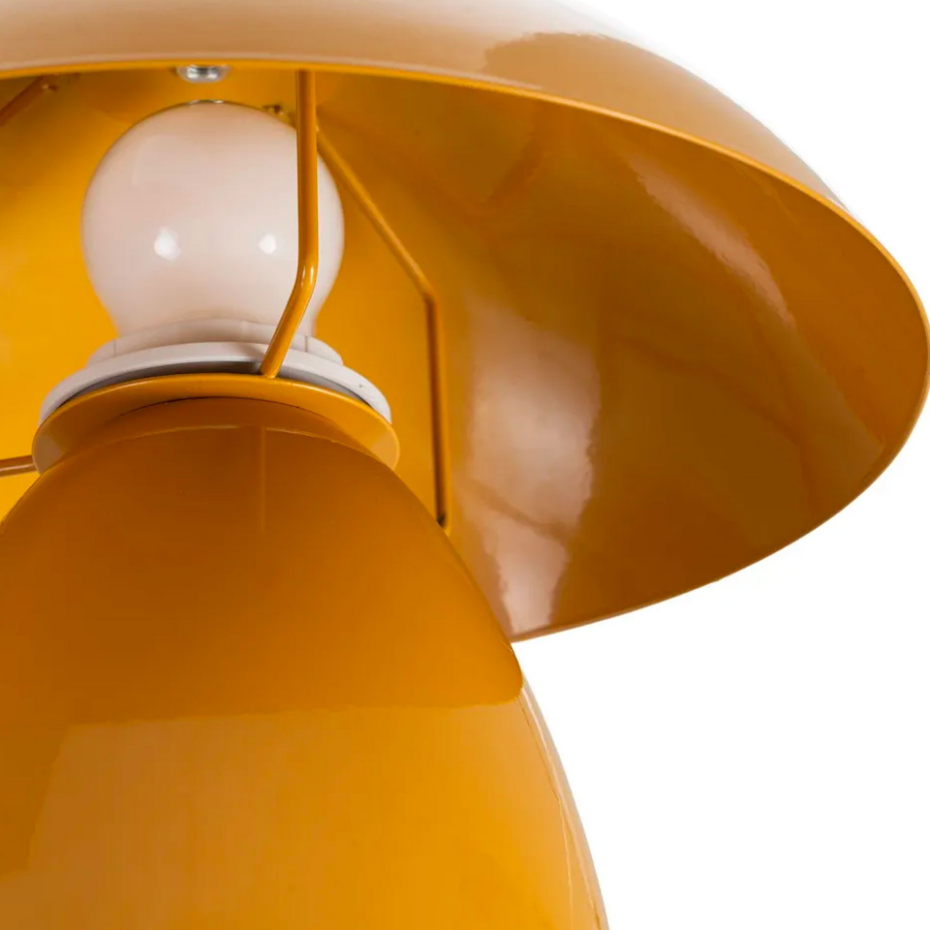 Lampe à poser champignon métal jaune 24x24x25.5cm