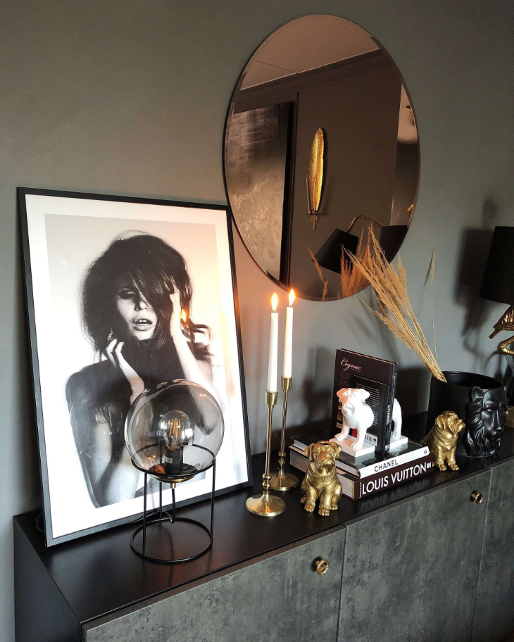 Lampe à poser en Verre et Métal MOON