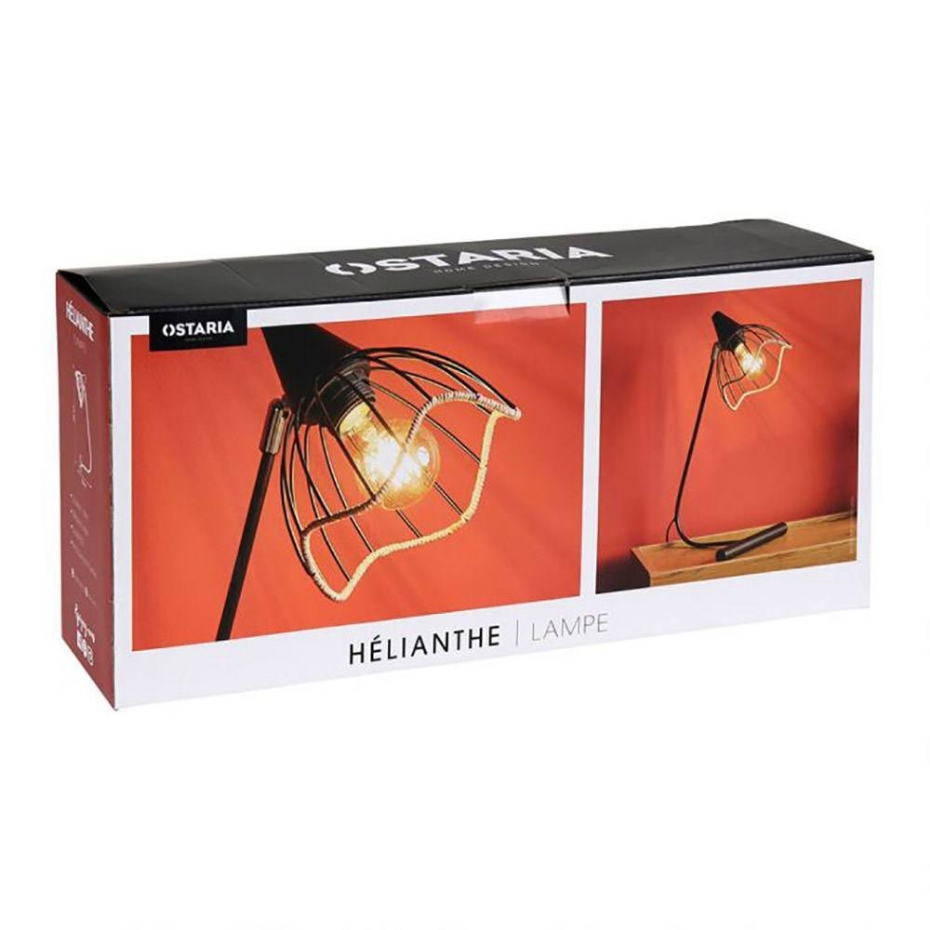 Lampe Métal Noir Abat-jour Filaire Corde