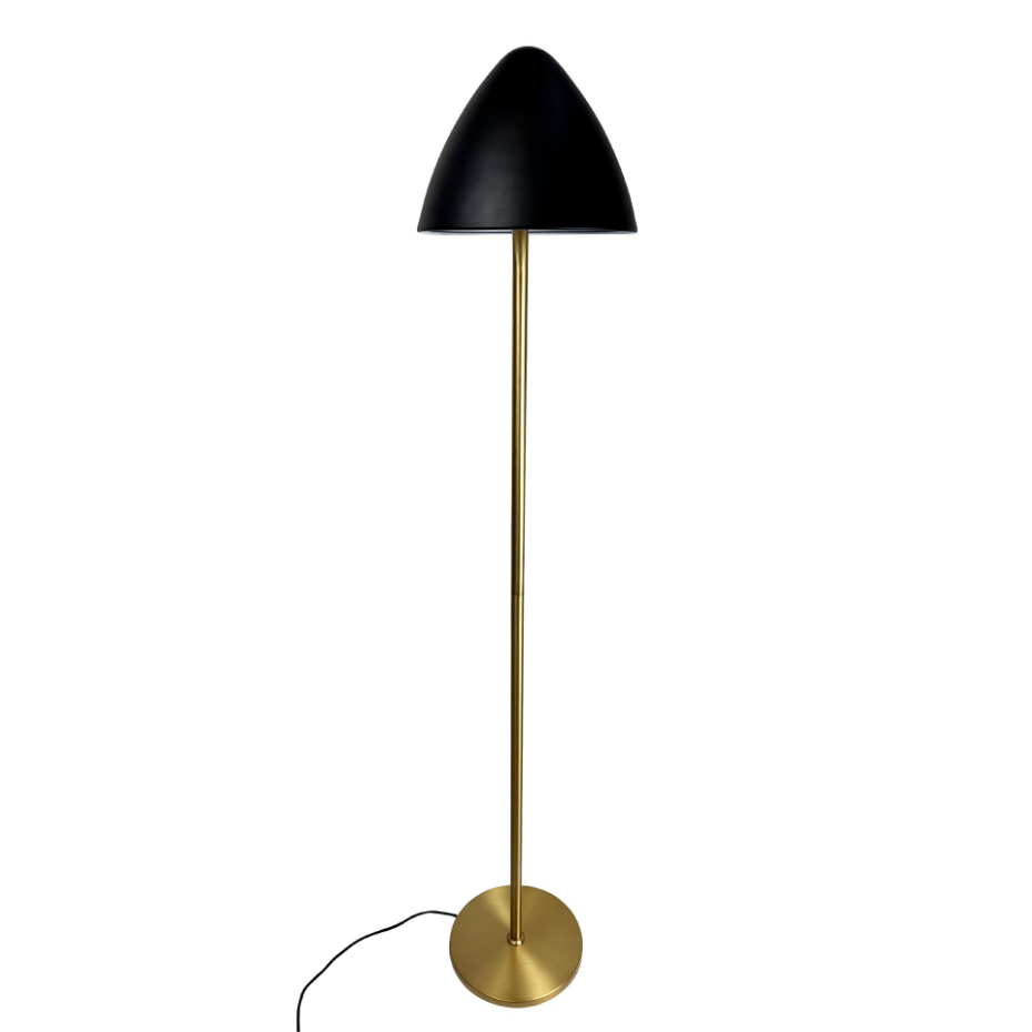 Lampadaire en Métal, noir et laiton OULU