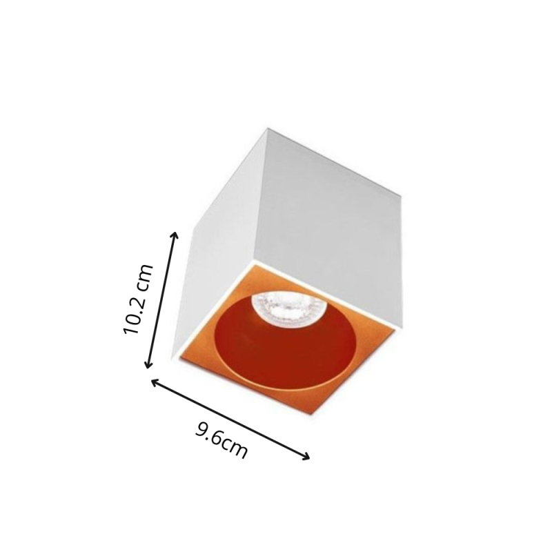Spot Essentiel Cube Blanc Intérieur Cuivré