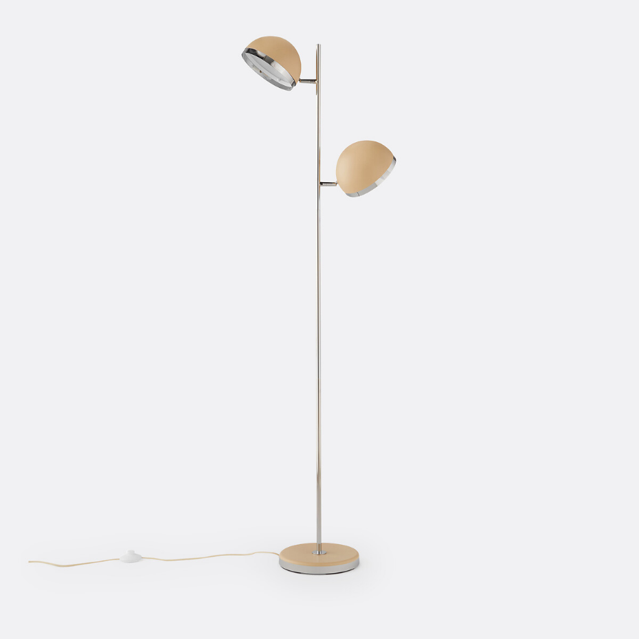 Lampadaire en métal fer coloré et chrome, Vanyta