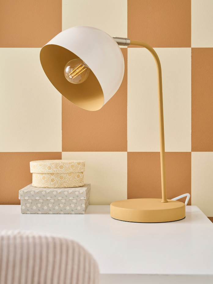 Lampe à poser en métal bicolore