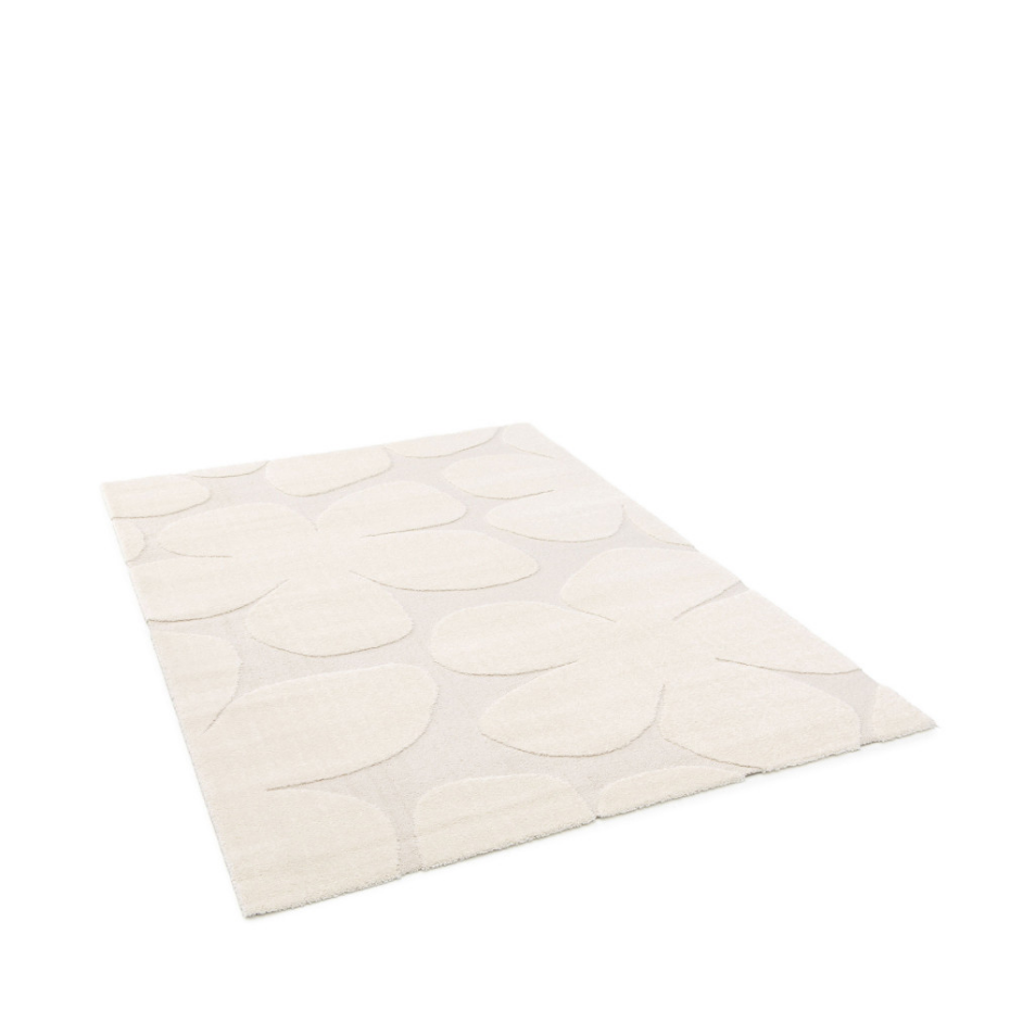 Tapis contemporain à motif floral en relief- FLOW