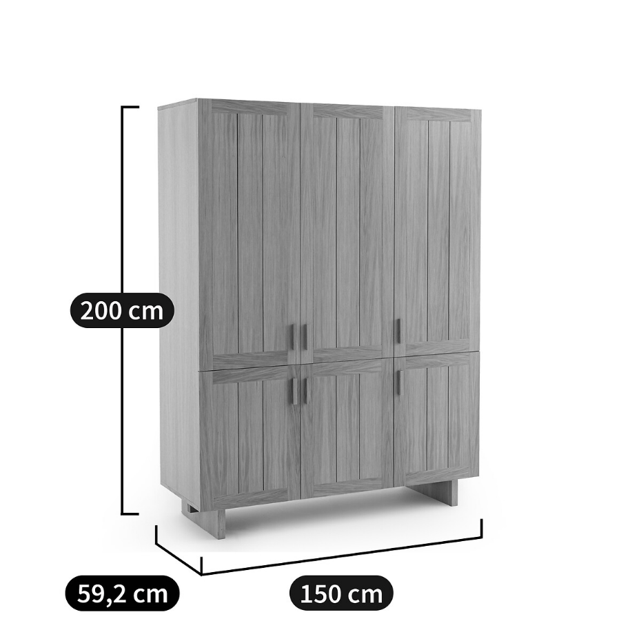 Armoire penderie 6 portes, Lanko