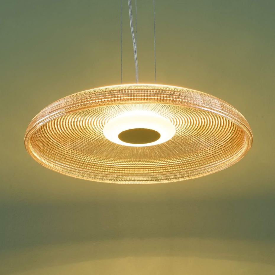 Plafonnier rond verre ambré - OSSARA