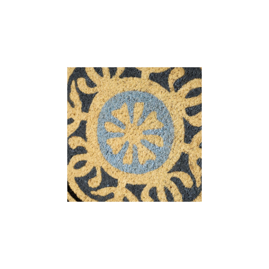 Paillasson Coco Gris Façon Carreaux de Ciment - 60x40x1.5cm