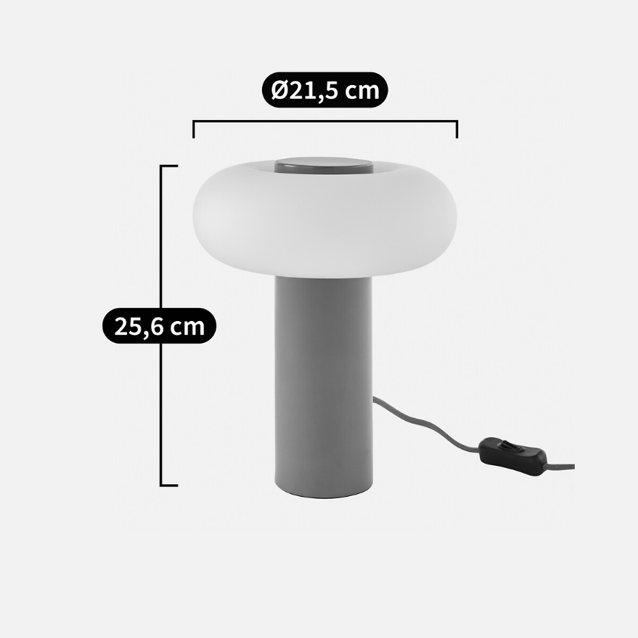 Lampe à poser métal fer et opaline H25,6 cm, Omer