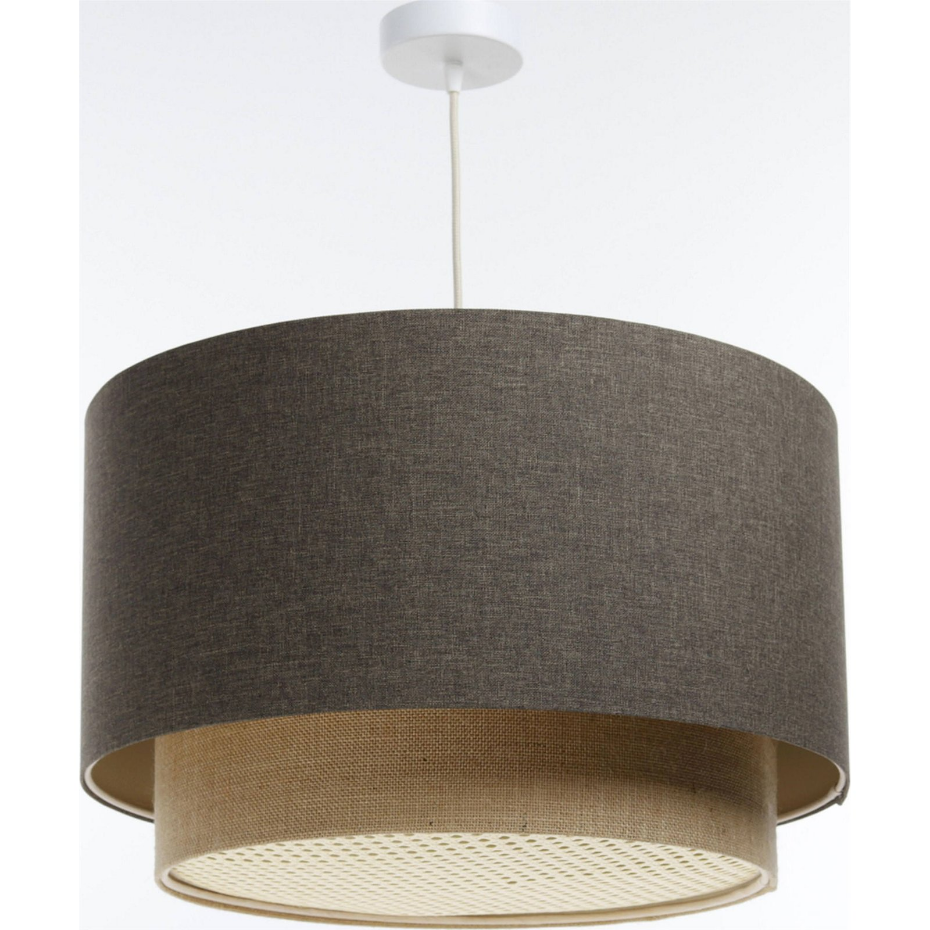 Suspension en tissu rond avec diffuseur rotin Boho Elegant