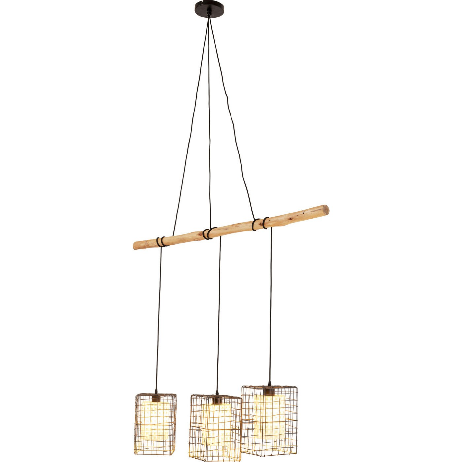 Suspension en hêtre, céramique et acier, GRIDS