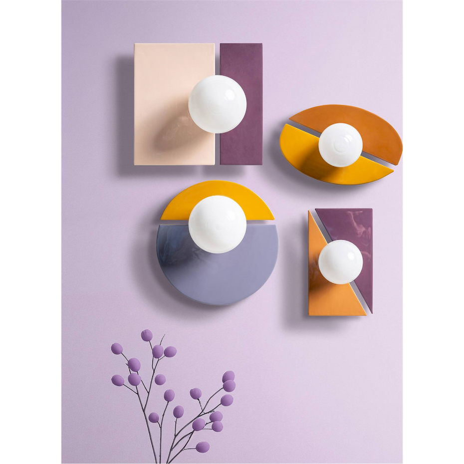 Applique murale design en fer et verre