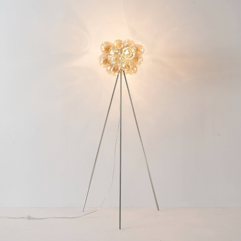 Lampadaire trépied verre soufflé - BARTALI