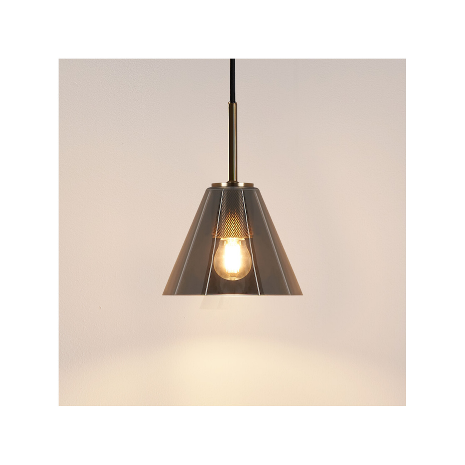 Suspension design en verre fumé – SOLIRIA
