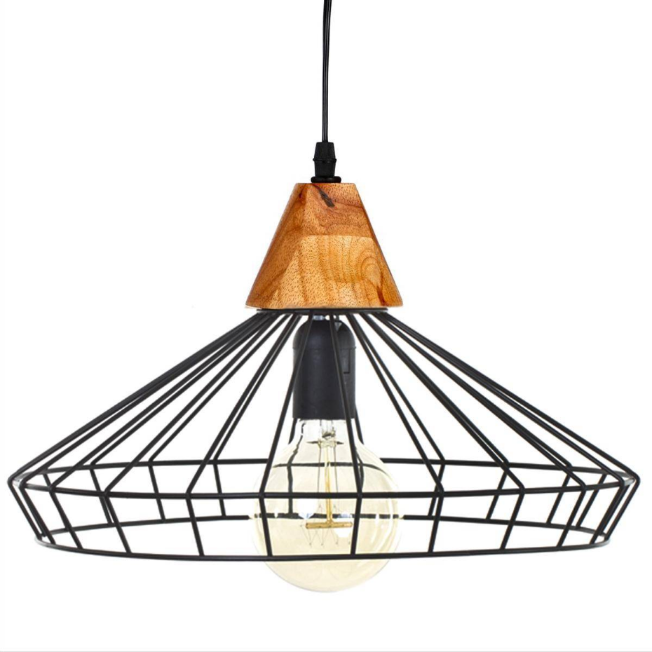Suspension filaire métal et bois BEN