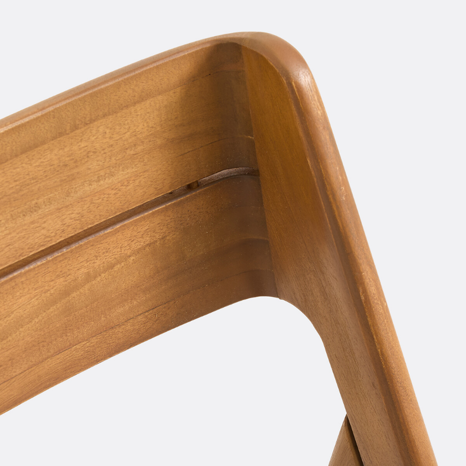 Lot de 2 chaises de jardin en acacia massif, pliantes, TIKAO