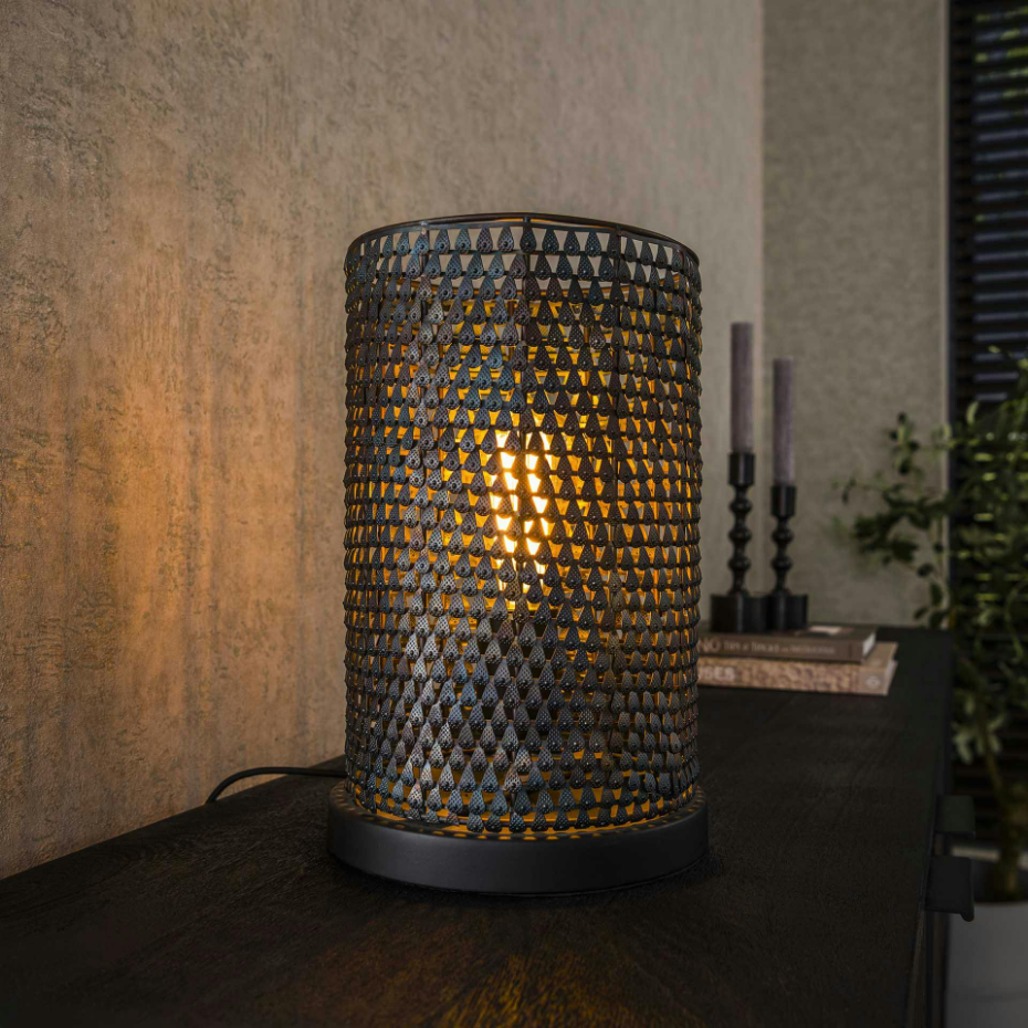 Lampe à poser en métal effet maille TRIBECA