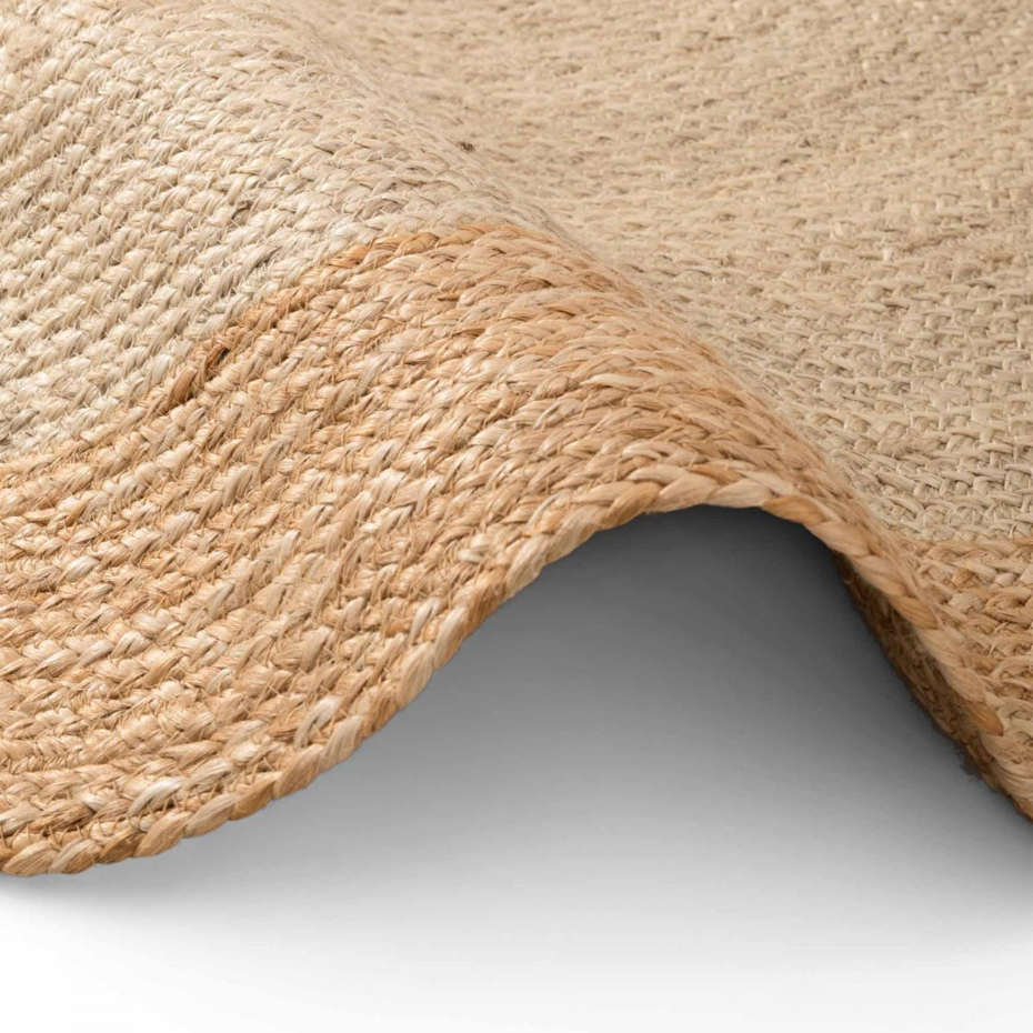 Tapis rond, motif simple authentique, JUTE K, jute tissé à la main