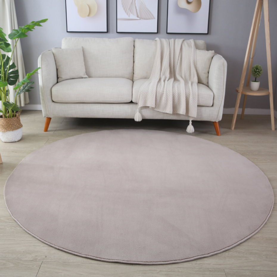 Tapis de salon rond uni MOSCOU