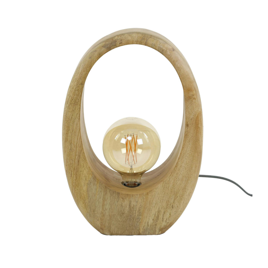 Lampe en bois de manguier forme organique H 43 cm LUCKNOW