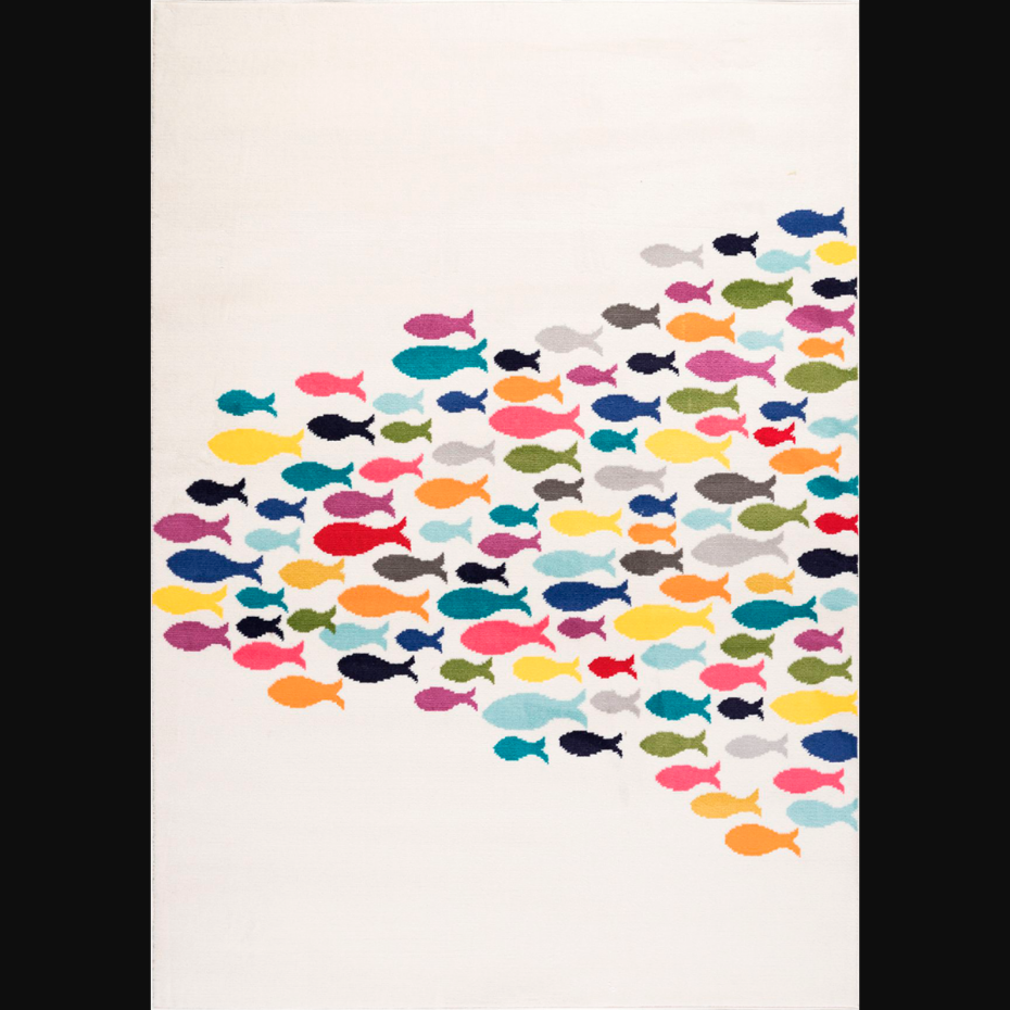 Tapis enfant tissé motif animaux FISHES