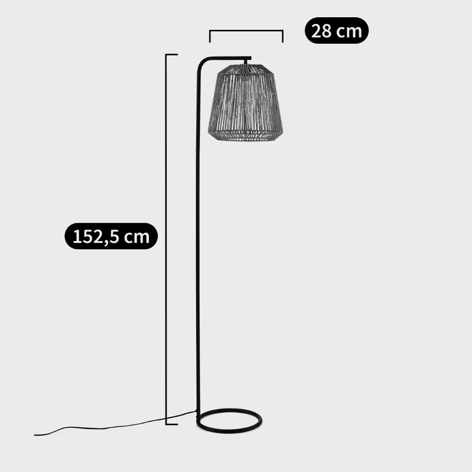 Lampadaire métal fer et chanvre, Yaku